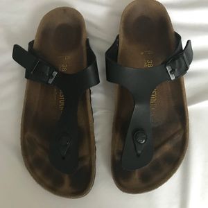 Used Birkenstock sandals, 38, black